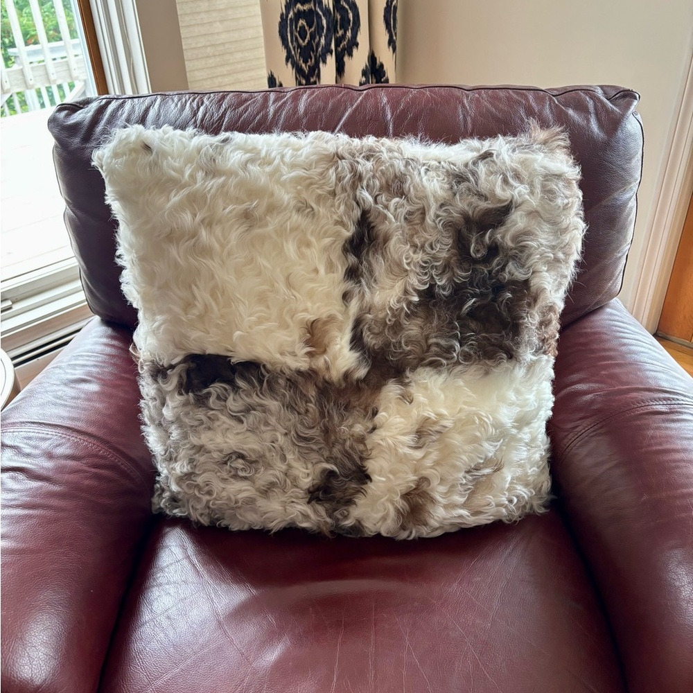 Faux Fur Patchwork Pillow